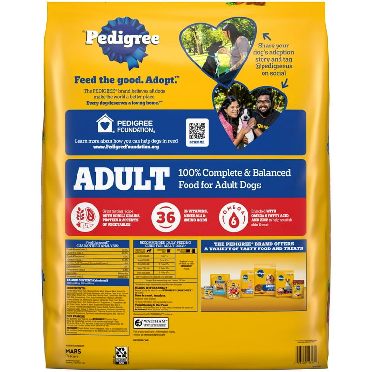 Image 2 of Pedigree Complete Nutrition Adult Dry Dog Food Grilled Steak & Vegetable Flavor Dog Kibble, 30 Lb Bonus Bag