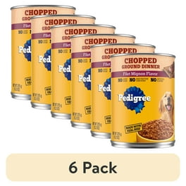 (6 pack) Pedigree Chopped Ground Dinner Adult Canned Wet Dog Food, Filet Mignon Flavor, 13.2 Oz. Can